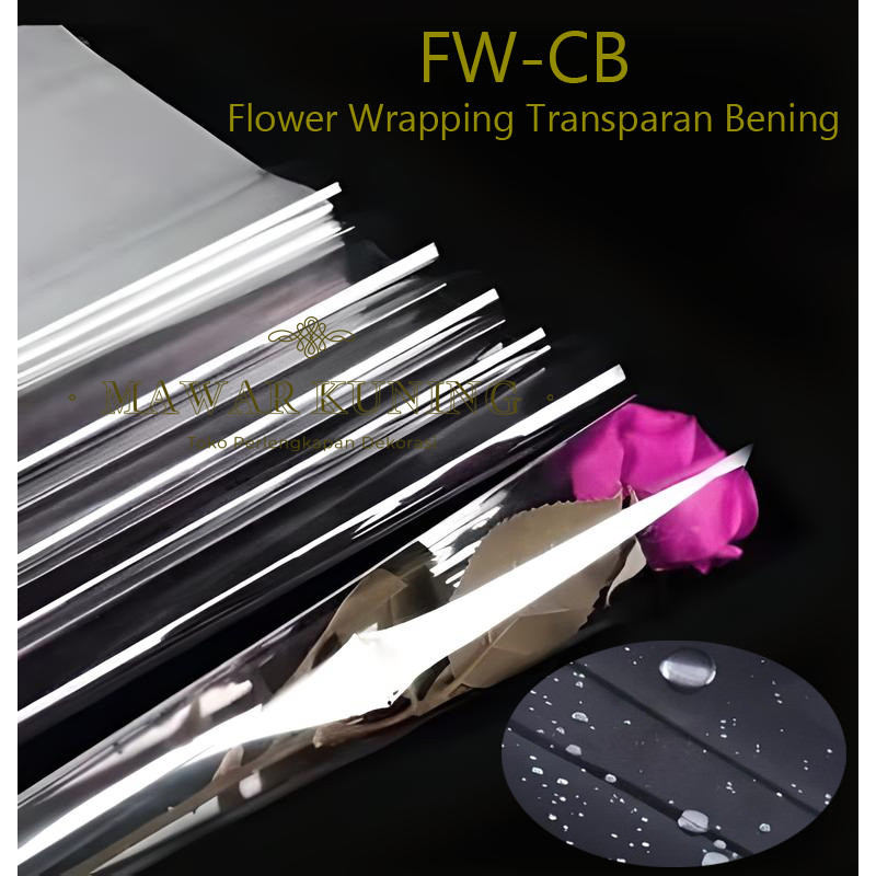 

[ 5 Lembar ] FWCB - Flower Wrap Transparant Bening / Cellophane Bening / Cellophane Transparan