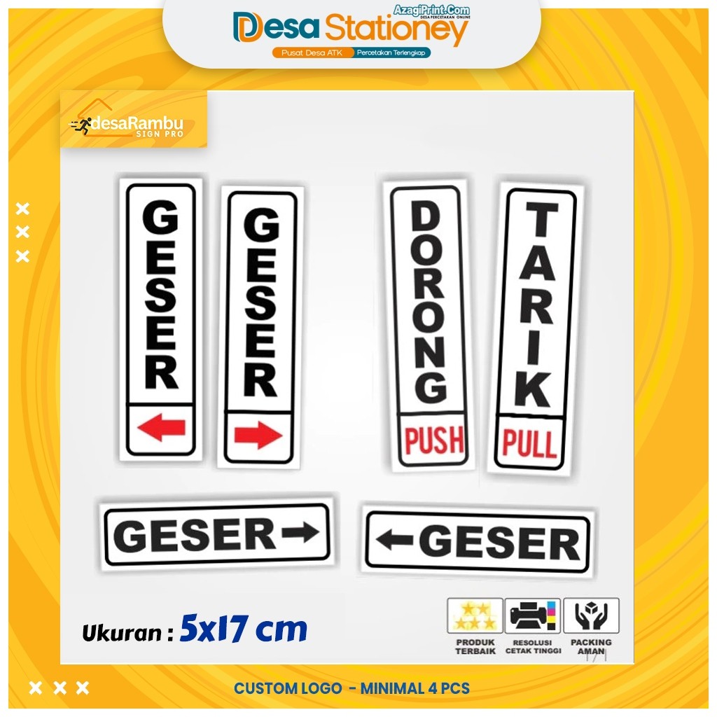 

Stiker Pintu Tarik Dorong Sing Push Pull Sign Pintu Kaca - Afbi Print