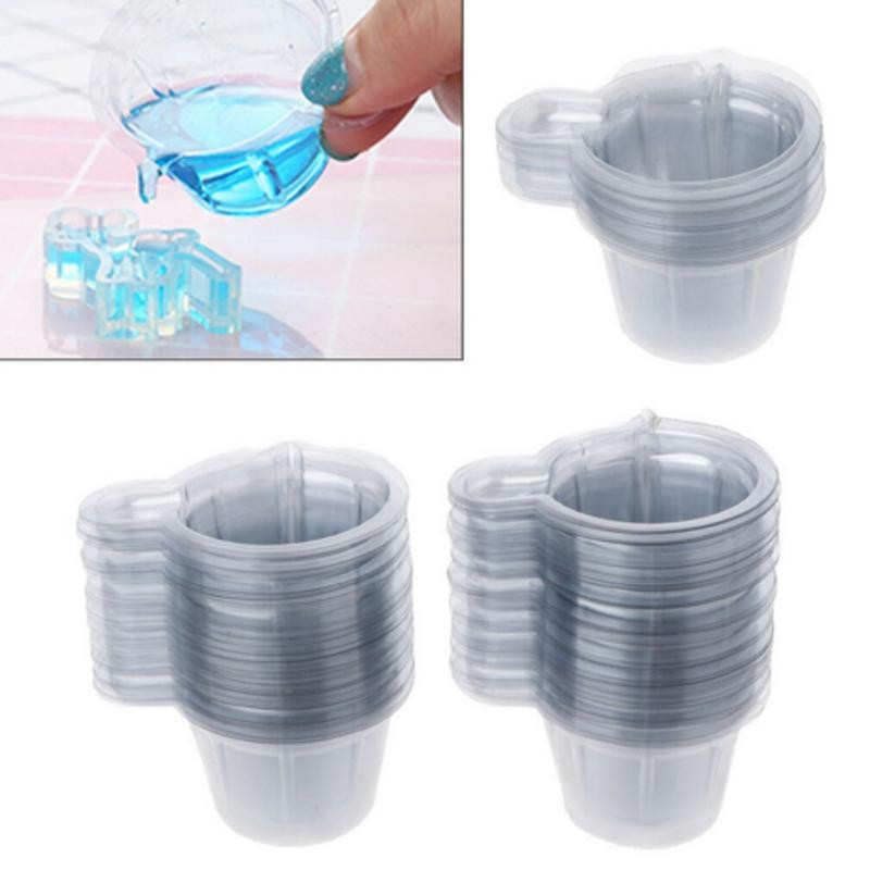 

50/100Pcs 40ML Plastic Disposable Cups Dispenser Silicone Resin Mold Kit For DIY Epoxy Resin Jewelry Making Tools Accessories