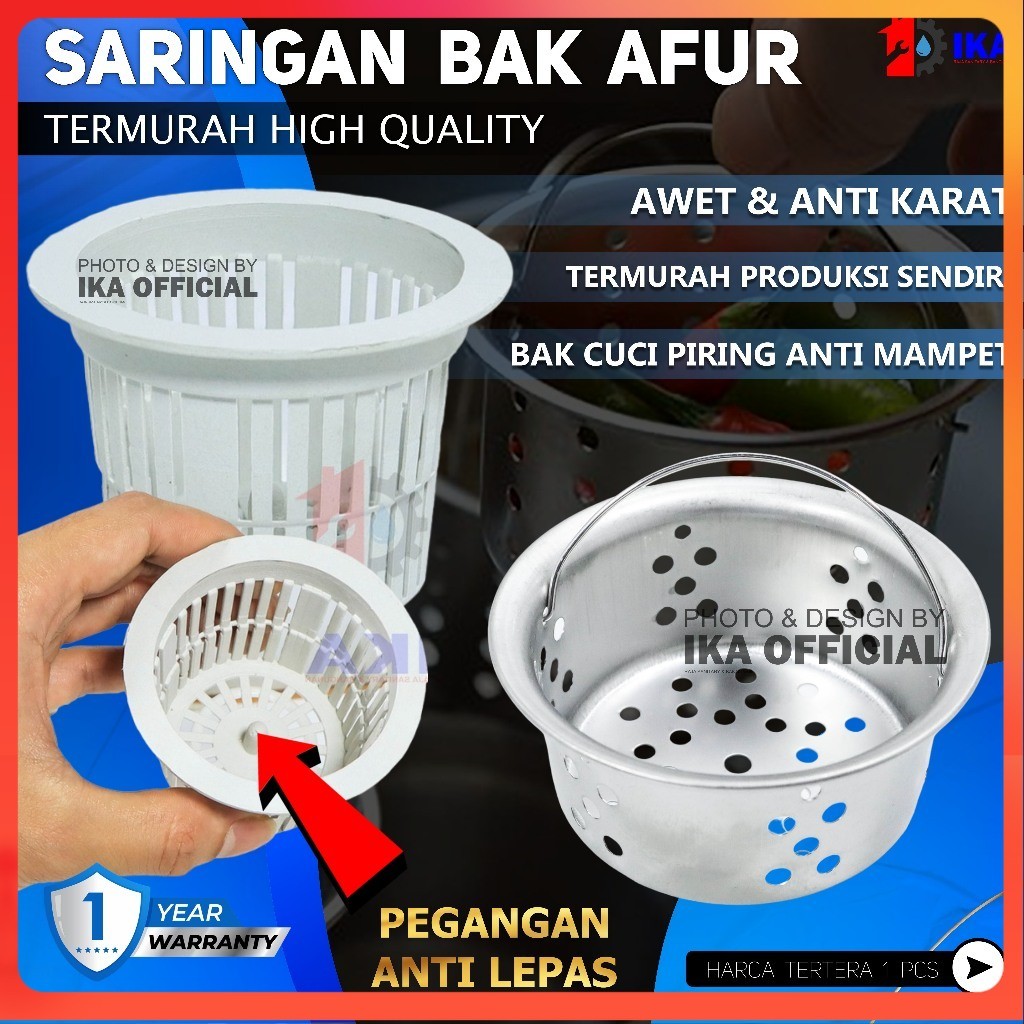 SARINGAN AFUR PVC & STAINLESS SUS 304 / KERANJANG BAK CUCI PIRING WASTAFEL FILTER KOTORAN KUATSAMPAH