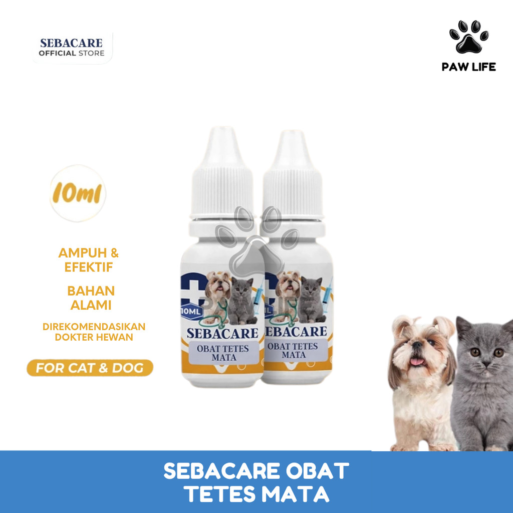 PL Sebacare TETES MATA 10ml Kucing Anjing Mata Berair Belekan Berselaput Bengkak