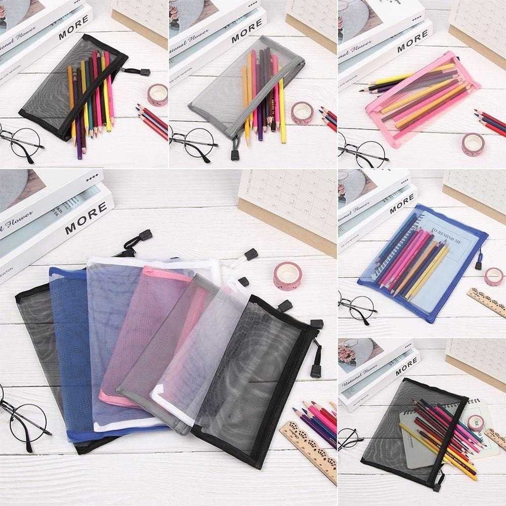 

Tempat Pensil Jaring Transparan Document Organizer Zipper Bag