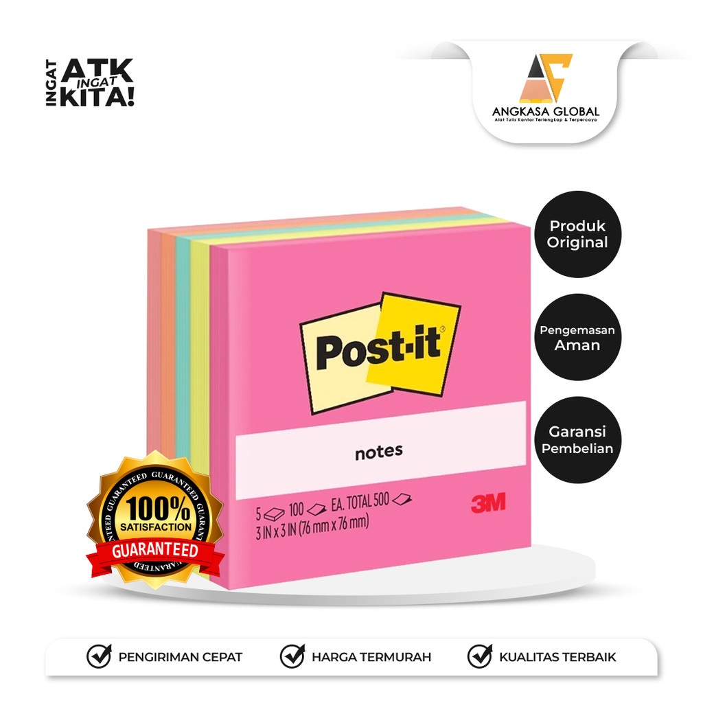 

POST IT 3M STICKY NOTE NO.654-5AN (1PAD)