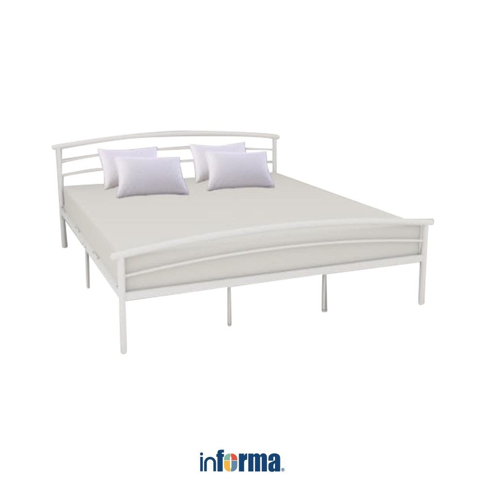 Informa Wilona Tempat Tidur Metal 180x200 cm - Putih Ranjang Dipan Tidur Bed Frame Dipan Rumah
