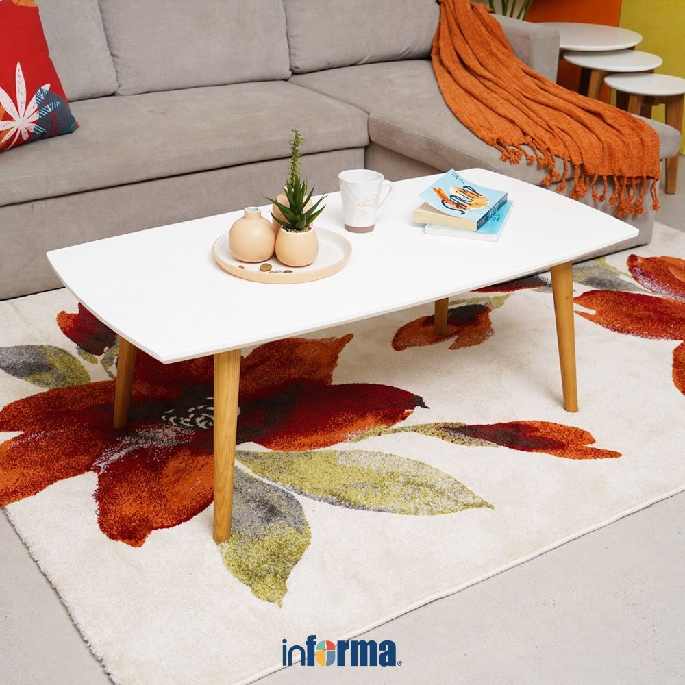 Informa Elise Meja Tamu - Putih Coffee Table Meja Ruang Tamu Serbaguna Meja Sofa Furniture Rumah Aes