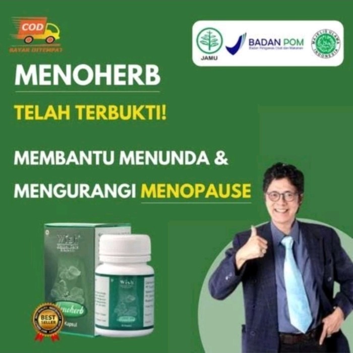 Menoherb Wish Dr Boyke Original Obat Khusus Wanita Menopouse