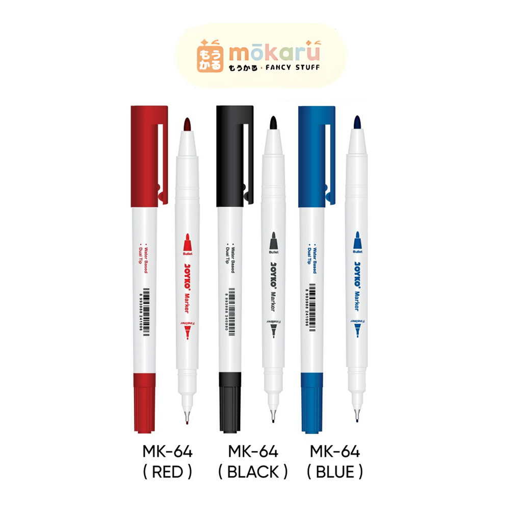 

Joyko Spidol Marker MK-64 / Spidol Dual Tip Color Marker Penanda