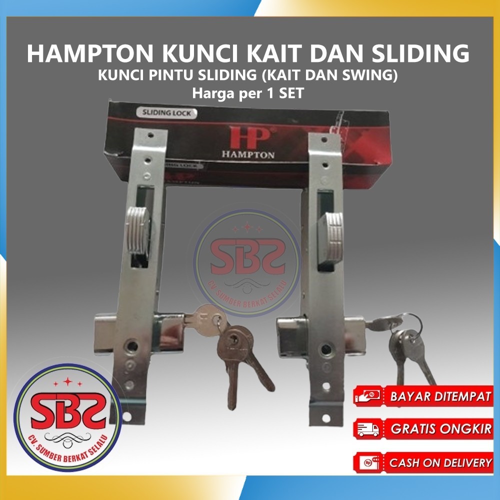 HAMPTON KUNCI PINTU ALUMUNIUM SLIDING MODEL KAIT DAN SWING