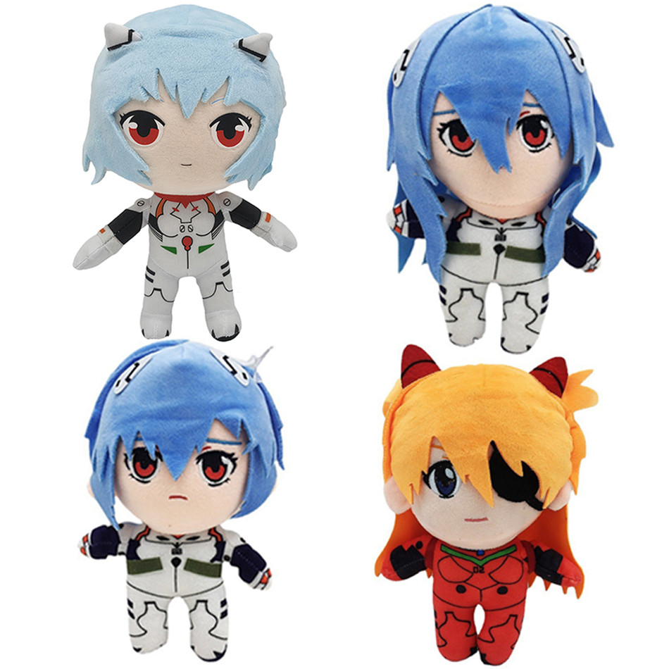 20CM Ayanami Rei Plush Asuka Langley Soryu Rei Plush Stuffed Ray Japanese Anime Kawaii Cute Cartoon 