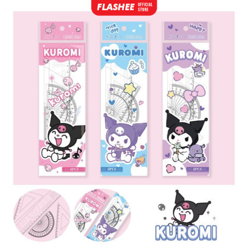 

Alat Tulis Set Penggaris Kuromi Karakter Lucu Anak anak Penggaris 4IN1 Ruler 4 Jenis Penggaris Akrilik