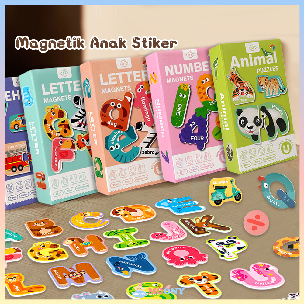

Moony Number Magnet 0 9 i/Alphabet Magnet Tempelan Kulkas Bahan Kayu