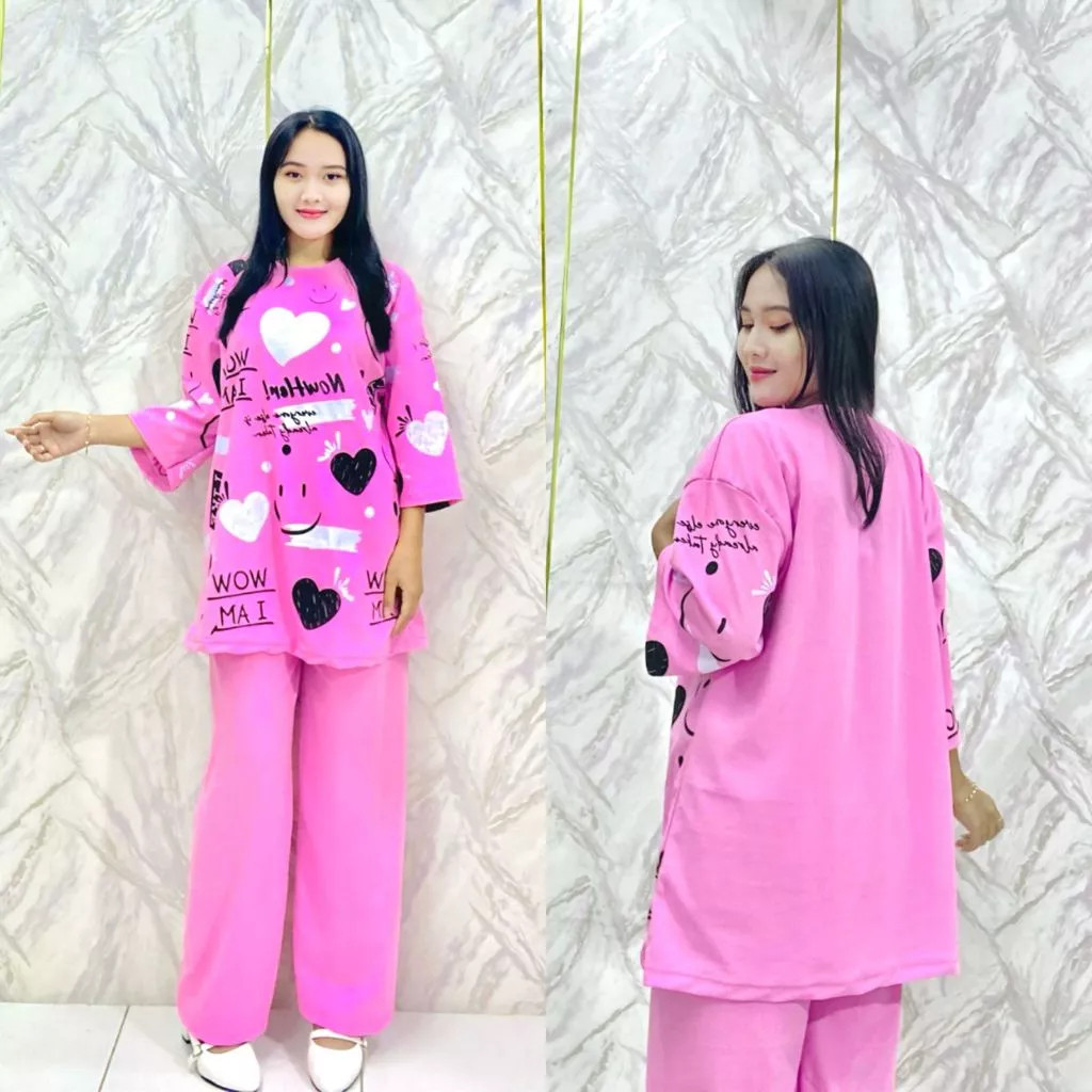 AZ.FS - RPF OOTD Setcel Wanita Terbaru / Setelan Ld 120 Oversize Wanita Love Smile Setelan wanita / 