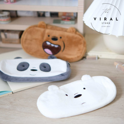 

THE VIRAL STORE Tempat Pensil Tepak Kain Plushie Pouch WBB Premium Kotak Beruang We Bare Bears Grizzly Ice Bear Panda Lucu Unik Imut Termurah Grosir Cod