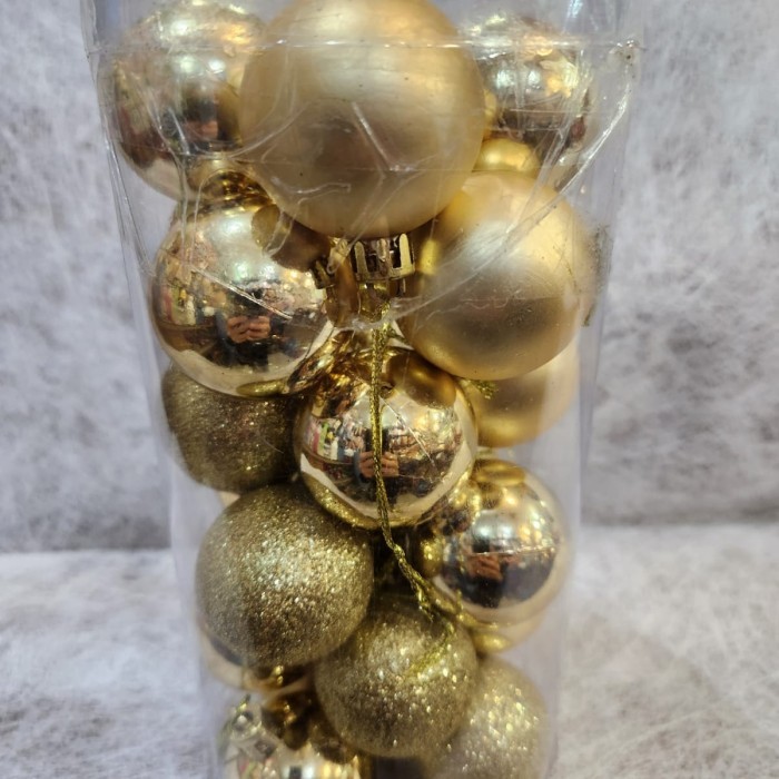 

Bola Natal 8 cm isi 24 pcs - Gold