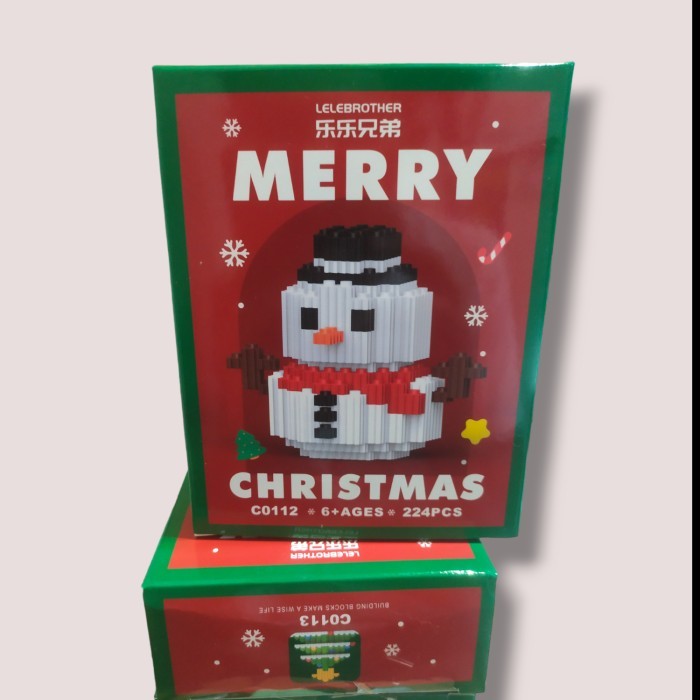 

Mainan Anak Blok Susun Seri Natal Karakter Santa Claus Merry Christmas - C0112