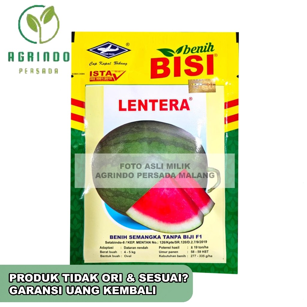 FT45G Benih Semangka Lentera 20 Gram | Semangka Tanpa Biji Lentera F1