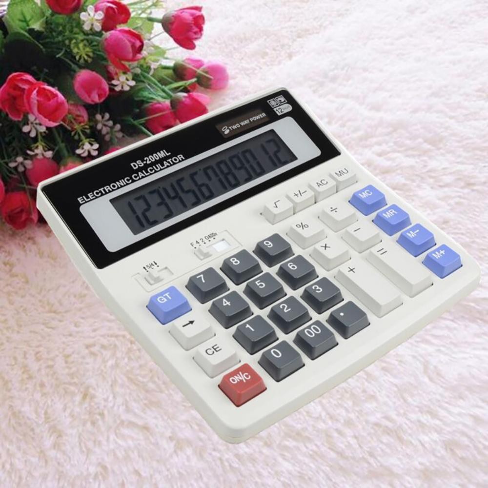 

Electronic Calculator Electronic Desktop Calculator Solar Battery Calculator 12 Digit Power School Student Office Desktop Calcul