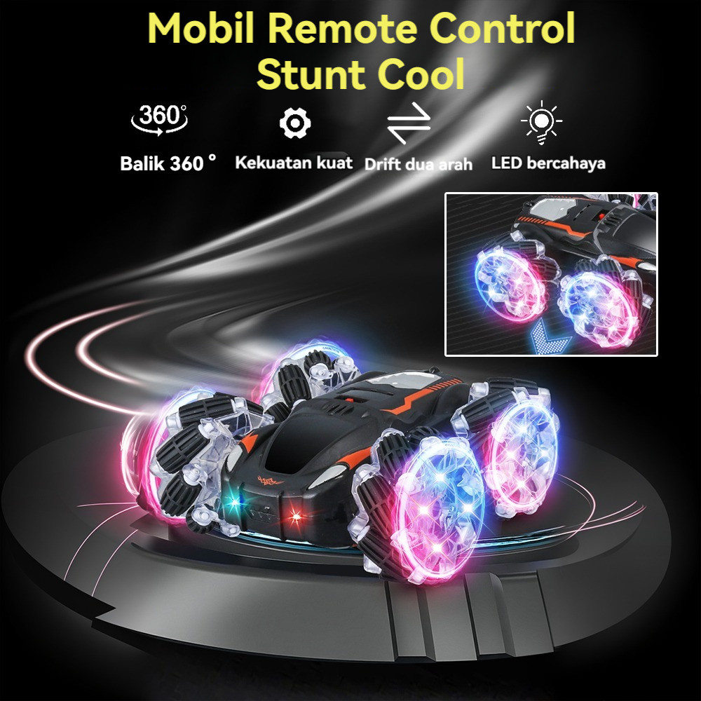 Stunt Car Rc Car Remote Control Kontrol Mainan Anak Mobil Mobilan Stunt Elves Anak Mobil Balap