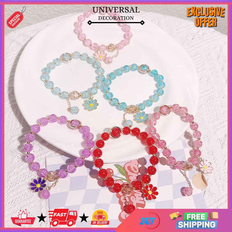 UD - PERHIASAN GELANG KRISTAL KOREAN STYLE MOTIF SUN FLOWER / PERHIASAN GELANG TANGAN ANAK KOREAN BU