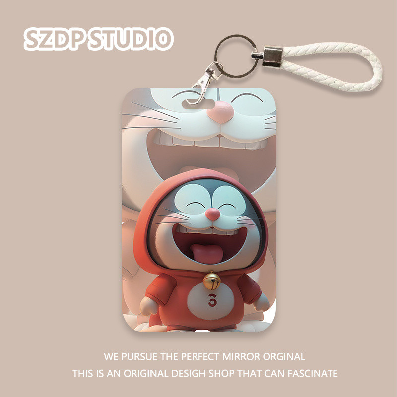 

ID CARD Penutup Pelindung Gantungan Kunci All-In-One Pola Kucing Lonceng Lucu Kawaii Lucu Penutup Pelindung Kartu Bank Kartun Korea Penutup Pelindung Kartu ID Kartu Bus