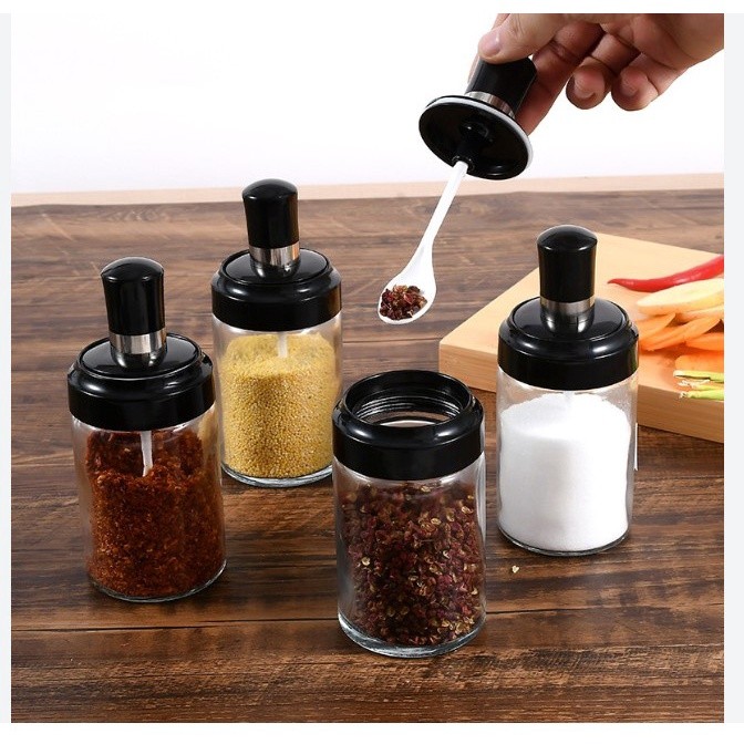 ASS BOTOL BUMBU DAPUR KACA BOTOL BUMBU DAPUR SENDOK BOTOL BUMBU KACA GARAM