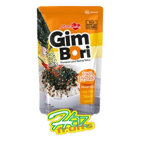 

Mamasuka Gim Bori Pedas Rumput Laut Kering Tabur 60 Gram