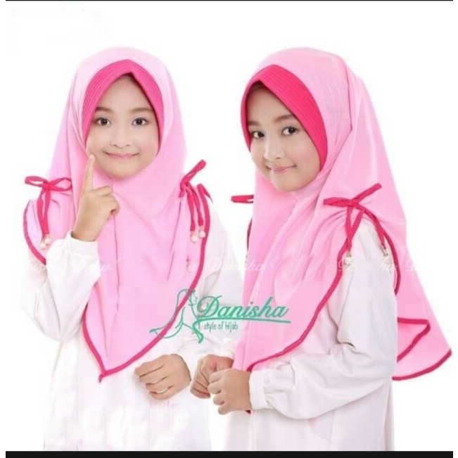 jilbab hijab anak TK tali samping / kerudung instan usia 3-6 tahun