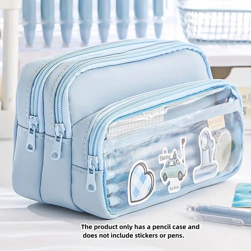 

Large Capacity Desk Functional Pencil Pen Case Stationery Bag Makeup Bag Desk Organizer Large Stationery Box Oxford Fabric