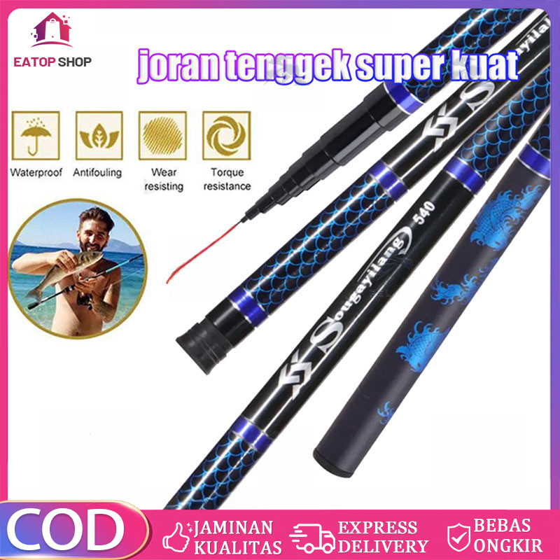 2.7m 3.6m 4.5m 5.4m 6.3m 7.2m Joran Tegek Fishing Rod Carbon Tegek Panjang Fishing  Fishing Float Se