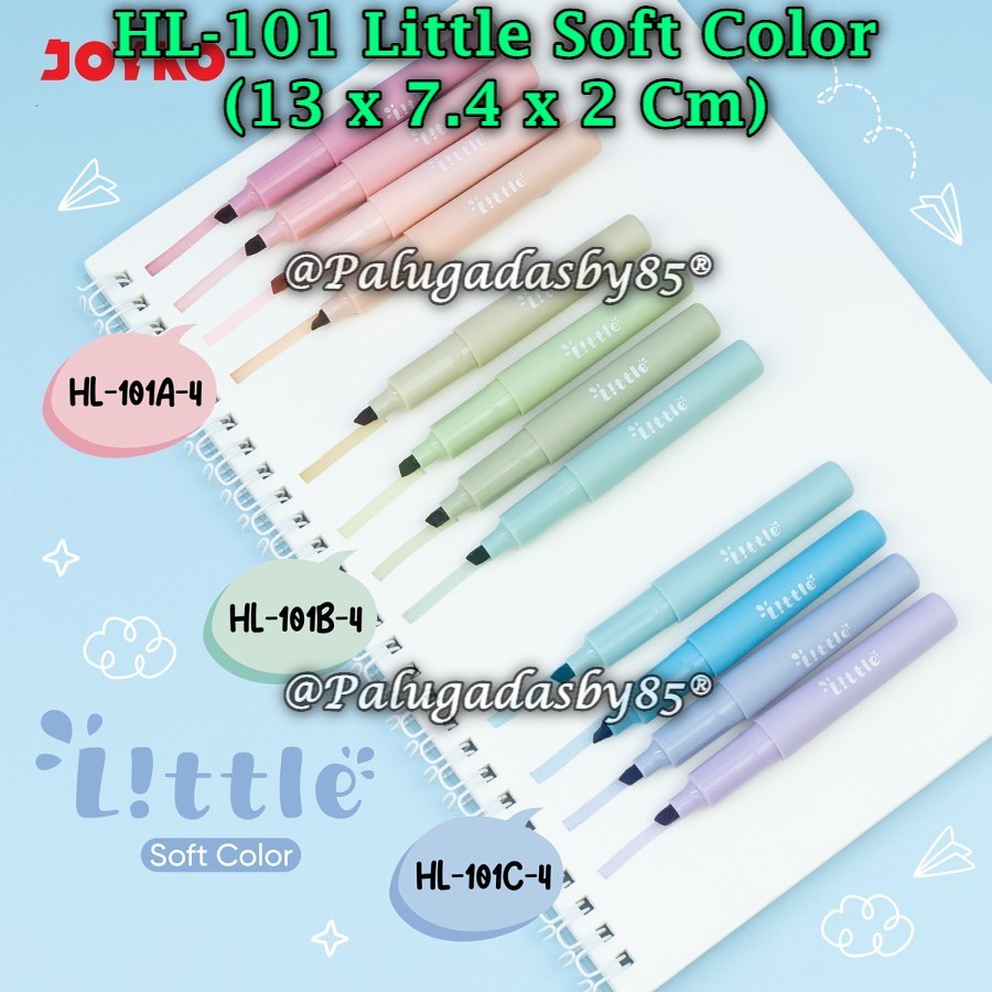 

(1 Set/4 Pcs) Highlighter Set JOYKO HL-101A-4 HL-101B-4 HL-101C-4 / Highlighter Joyko HL-101 Little