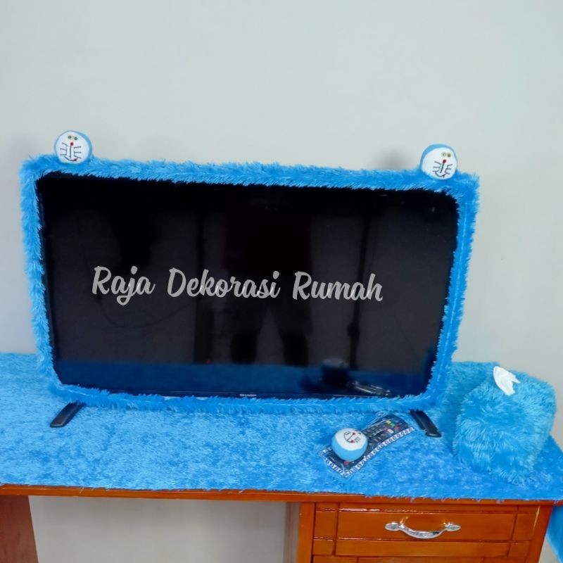 4in1 set bando tv led 40-43 inch karakter terbaru +taplak meja ukuran 150x50cm + sarung remot + saru