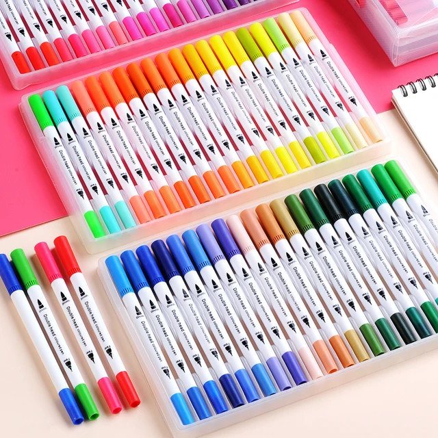 

best -100 Colors Dual Tip Brush Marker Pen Magicfly Watercolour Lukis Sketsa