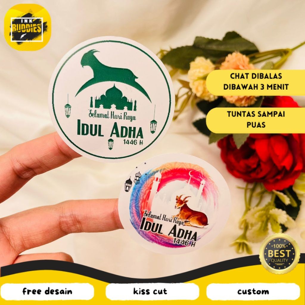 

INB 2-4 Sticker Hampers Eid Bulat Sticker Selamat Hari Raya Idul Adha Free Desain Custom
