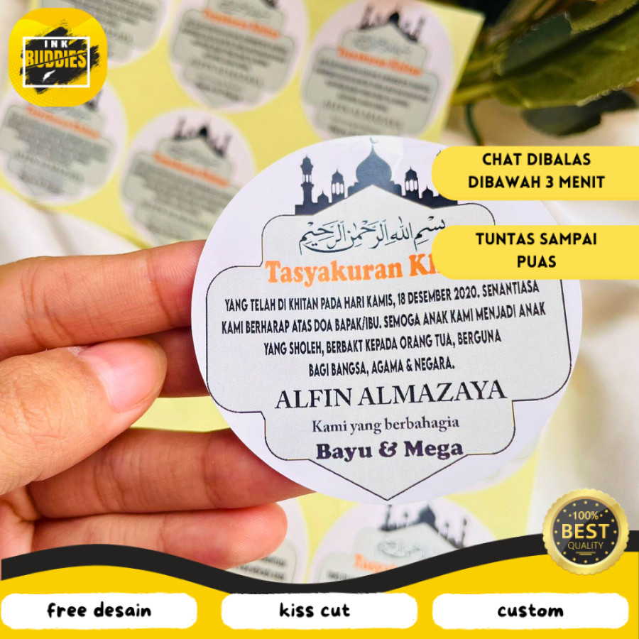 

INB 7-11 STIKER TASYAKURAN KHITAN / SYUKURAN KHITAN / WALIMATUL KHITAN