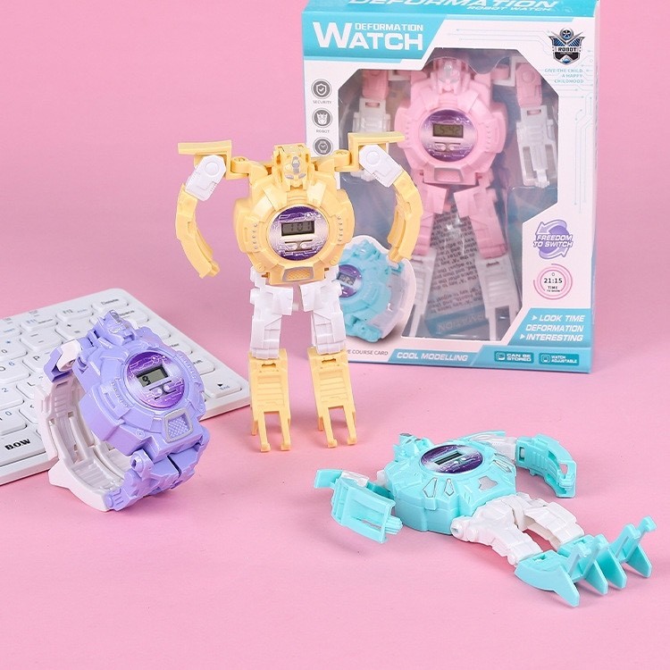 Jam tansformasi anak-anak robot jam tangan Kreatif hadiah Mewah Mahal Murah