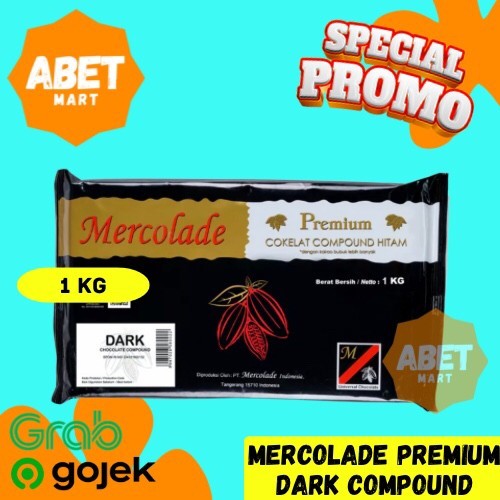 

Mercolade Premium Dark Chocolate Compound 1Kg - 1 Kg Coklat Cokelat Batang Blok Kompon Pak Pcs Dus