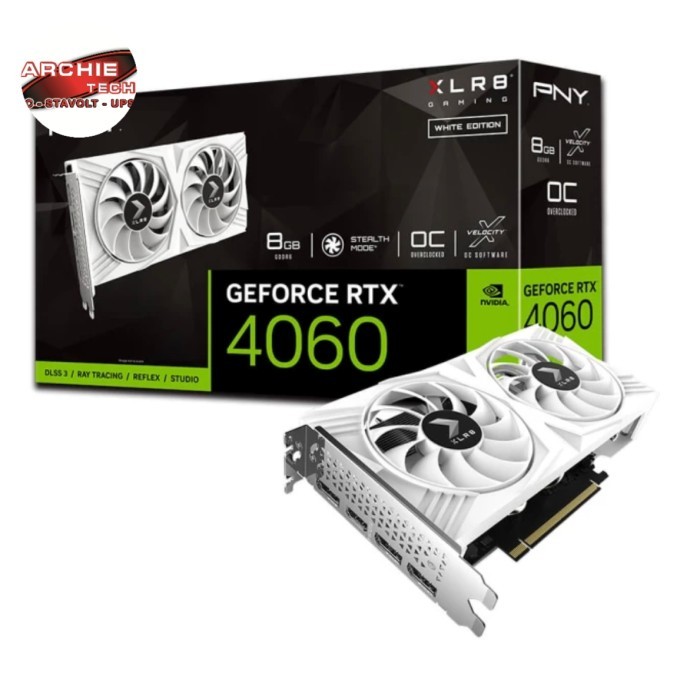 VGA PNY RTX 4060 8GB OC XLR8 VERTO DF White Edition RTX4060