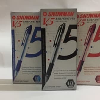 

[Best Seller] Pulpen Snowman V5 0.7mm Hitam/Biru/Merah perpack - Merah