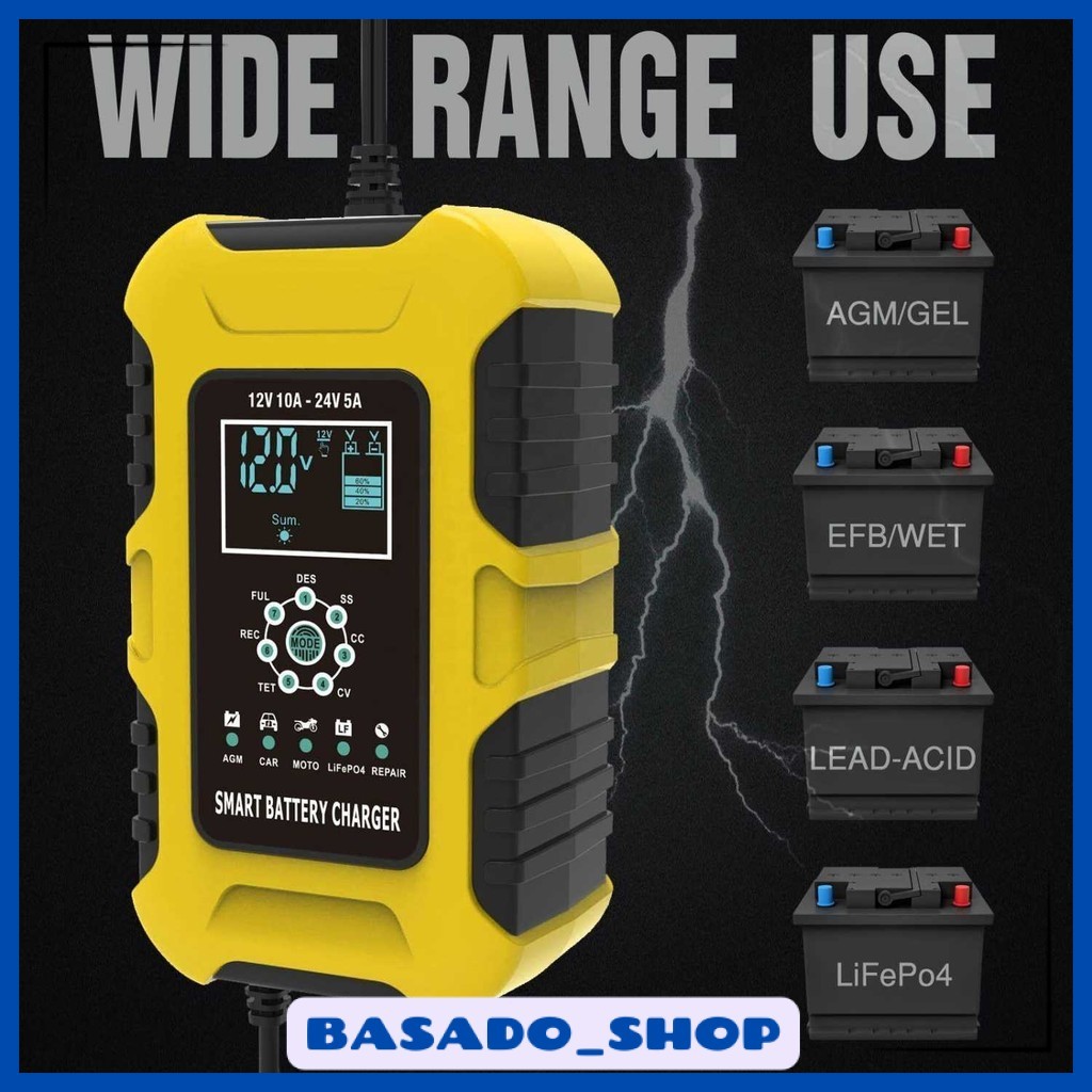 Charger Baterai Aki Mobil Automatic Detection 180AH 12/24V - FBC122410D