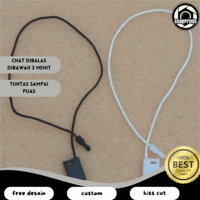 

SP Tali Hangtag Merk Hitam dan Putih Premium Loop Pin Hang Tag Label Baju Murah Bandung