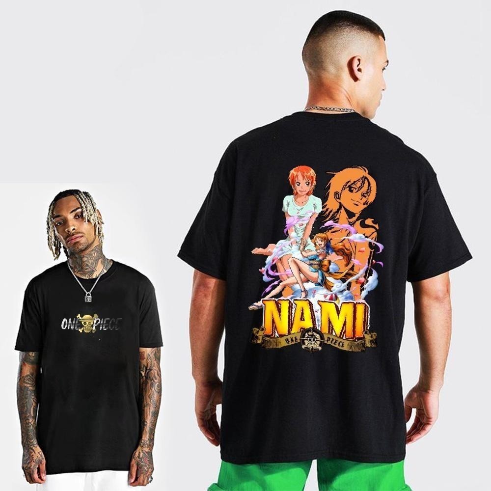 【SJK】Kemeja Luffy One Piece Kaos Putih Oversized Unisex Atasan Kaos Pria Wanita Nyaman YWV Anime Jep