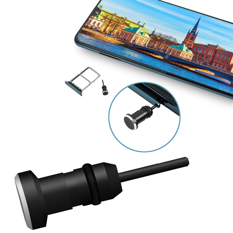 Universal 2-in-1 3.5mm Metal Dust Plug Earphone Port Sim Card Tray Eject Pin Needle For iPhone Sumsa