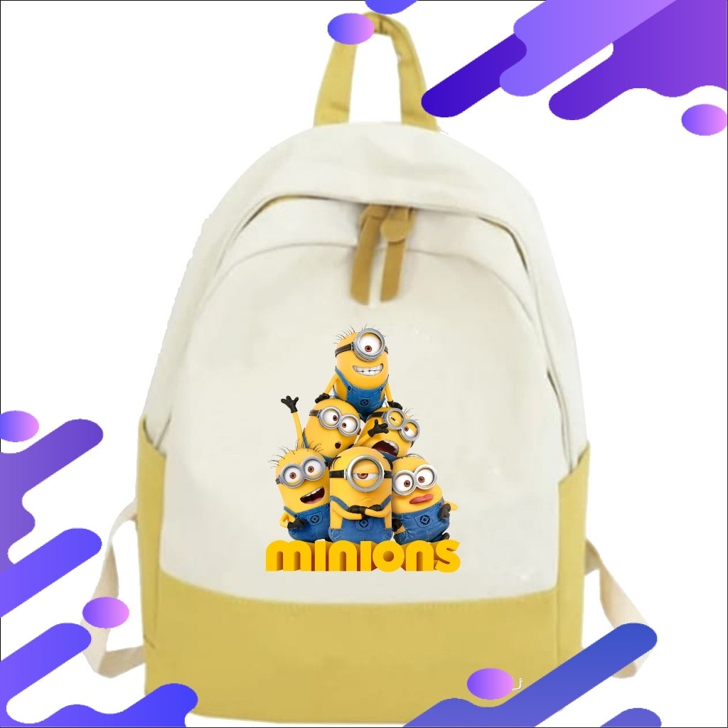 RS Terbaru Tas Sekolah Anak Perempuan Laki Laki SMP SMA Kuliah Ransel Original Backpack Minion Fashi