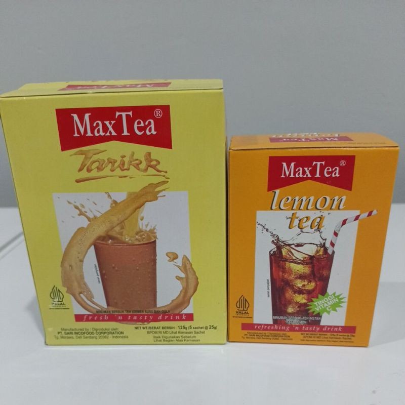 

Max Tea Tarik & Max Tea Lemon Tea 125gr (25gr x 5sachet) - ABO