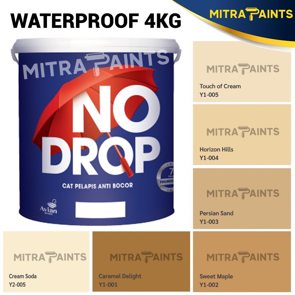 BISA KARGO CAT WATERPROOF NO DROP ANTI BOCOR 4 KG / Y1 CREAM COKLAT MOCCA