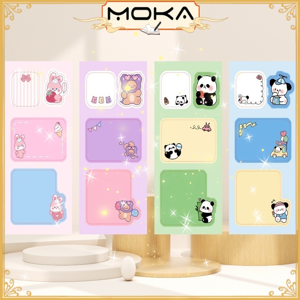 

MOKA 1 SET STICKY NOTES STICKER 4 IN 1 MOTIF KARTUN AETSTHETIC LUCU MKA80