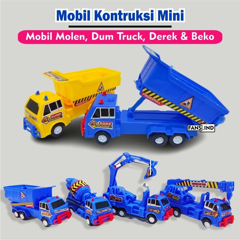 Mainan Truk Proyek Konstruksi MOLEN/BEGO/DEREK/DUMP Mini Lengkap