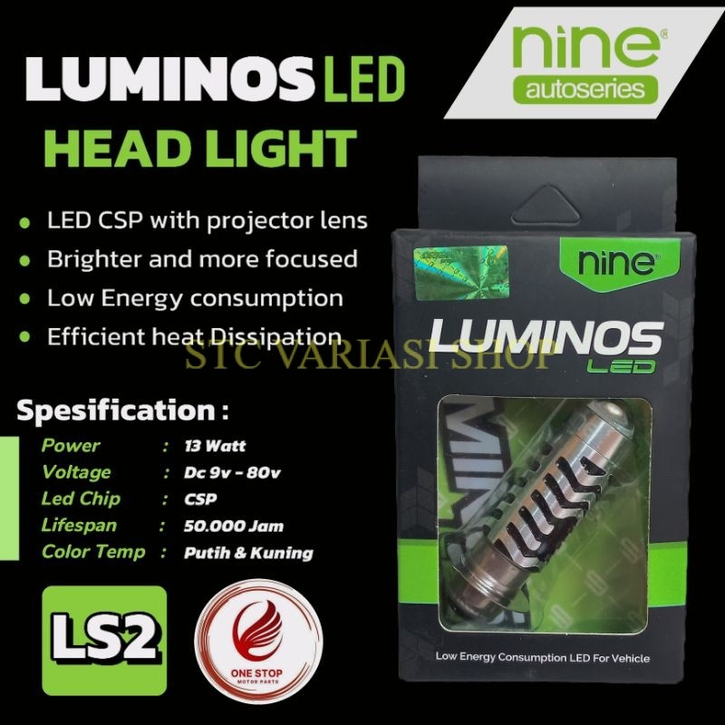 Lampu depan Laser LED LS2 , LS2 RGB 2 in 1 putih kuning PNP bebek & matic H6 kaki 1 Asli Luminos
