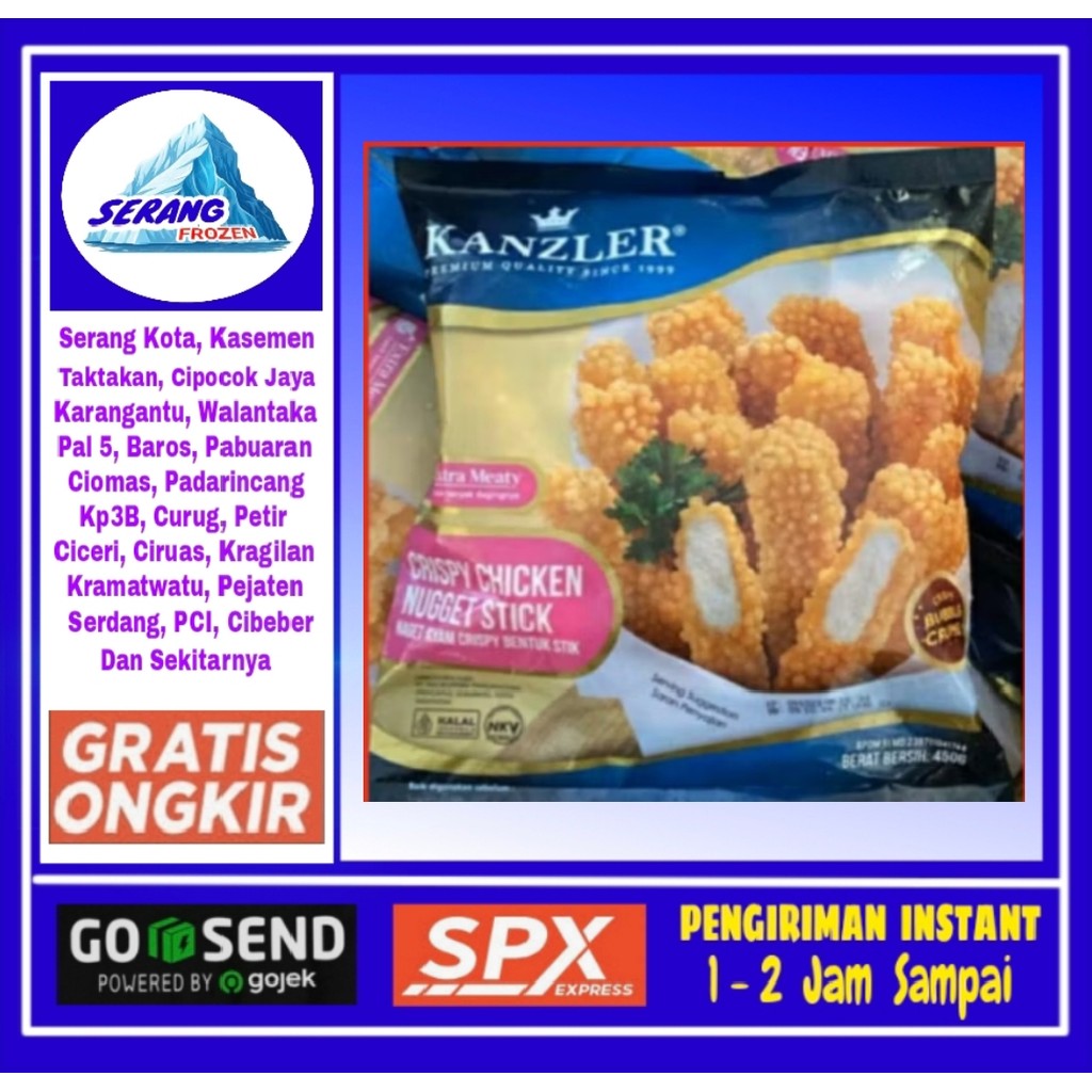 

Nugget Kanzler Crispy Stick 450g, Nugget,Naget krispi, Serang Frozen
