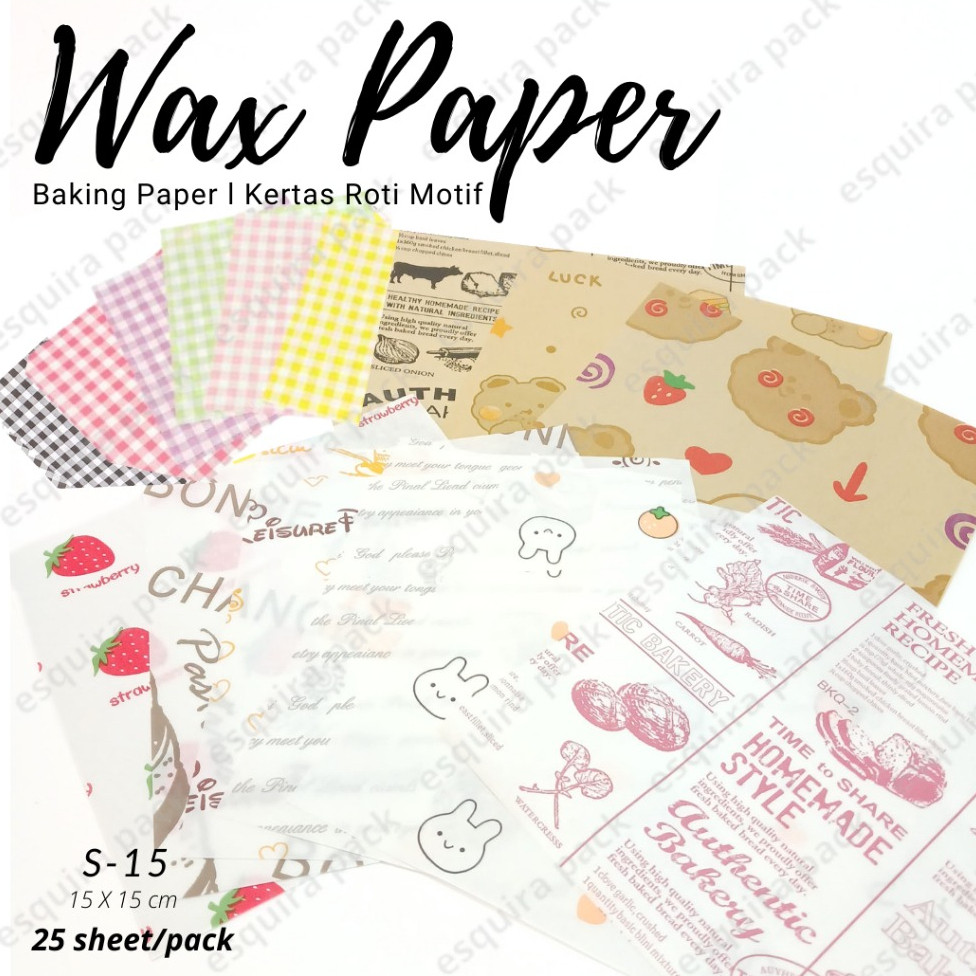 Wax Paper 25 Pcs / Korean Bento Cake Baking Paper Mini S-15